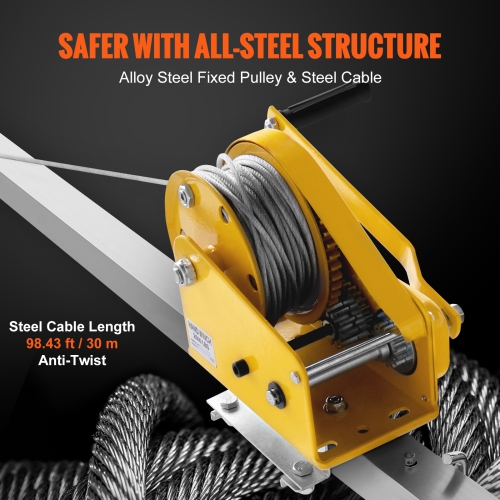 VEVOR Confined Space Tripod Kit, 2600 lbs Winch, Confined Space Tripod 8' Legs and 98' Cable, Confined Space Rescue Tripod 32.8' Fall Protection,