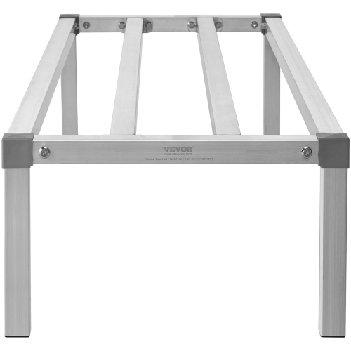 VEVOR 60” x 20” Aluminum Dunnage Rack, Commercial Food Floor Rack, 12” Off the Floor, 1000 lbs Capacity All-Welded Aluminum Storage Rack, for Storage