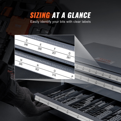 VEVOR Drill Bit Dispenser Cabinet, Three-Drawer Drill Bit Organizer Cabinet for A to Z, Steel Drill Dispenser Organizer Cabinet with Labels,