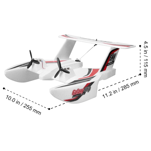 VEVOR 2.4GHZ RC Plane, 3 Channel Remote Control Airplane with 6-Axis Gyro Stabilizer, Ready to Fly Amphibious Aircraft Plane Toy with 2 Batteries,