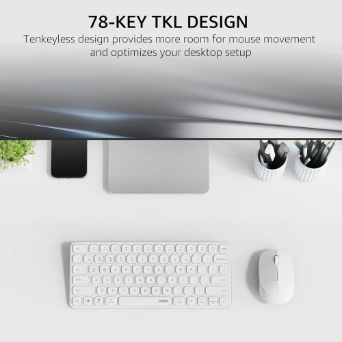 RAPOO 9010M Wireless Keyboard and Mouse Combo - Multi-Device Support, 2.4GHz/Bluetooth 5.0/4.0, Silent Click, for Windows/Mac/Linux/Chrome