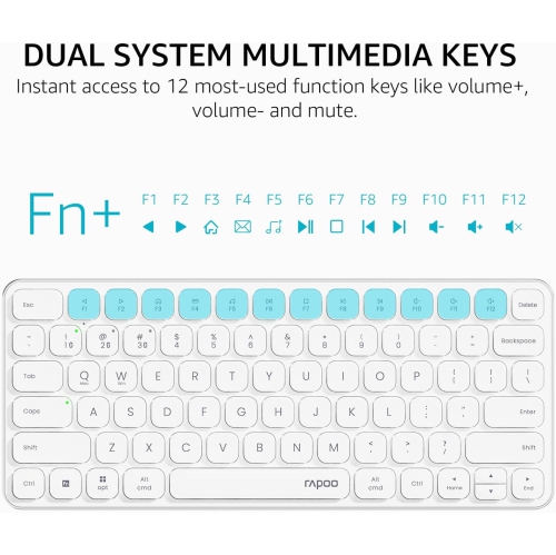 RAPOO 9010M Wireless Keyboard and Mouse Combo - Multi-Device Support, 2.4GHz/Bluetooth 5.0/4.0, Silent Click, for Windows/Mac/Linux/Chrome