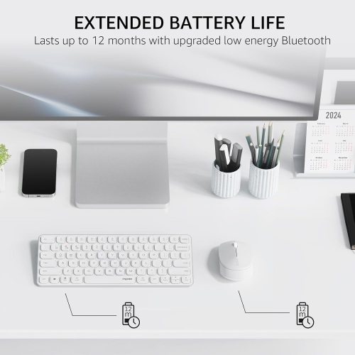 RAPOO 9010M Wireless Keyboard and Mouse Combo - Multi-Device Support, 2.4GHz/Bluetooth 5.0/4.0, Silent Click, for Windows/Mac/Linux/Chrome