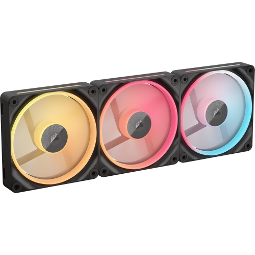 CORSAIR iCUE Link LX120-R RGB 120mm PWM Reverse Fans – Triple Fan Kit, Low-Noise, Dual Light Loops, Magnetic Dome Bearing, Zero RPM Mode – Black