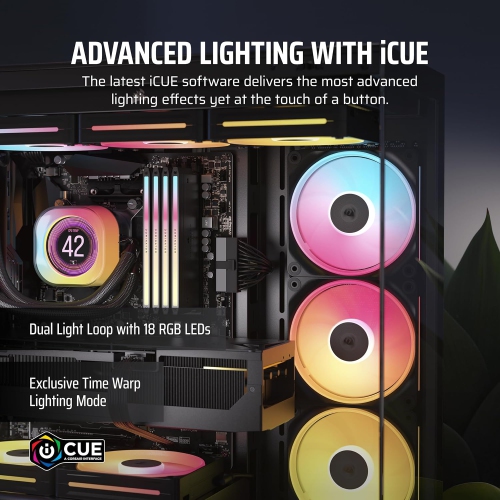 CORSAIR iCUE Link LX120-R RGB 120mm PWM Reverse Fans – Triple Fan Kit, Low-Noise, Dual Light Loops, Magnetic Dome Bearing, Zero RPM Mode – Black