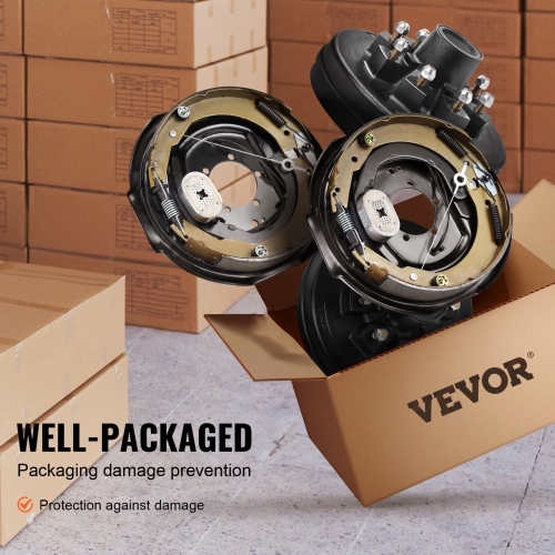 VEVOR Trailer Hub Drum Kits 8 on 6.5" B.C. with 12" x 2" Electric Brakes,Self-Adjusting Trailer Brake Assembly for 7000 lbs Axle,5-Hole