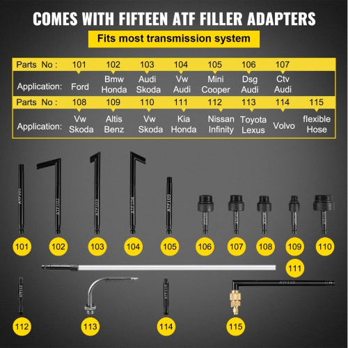 VEVOR Transmission Fluid Pump Manual ATF Refill System Dispenser,Oil and Liquid Refill Bleeder 7.5 Liter Capacity,Automatic Transmission tool Set