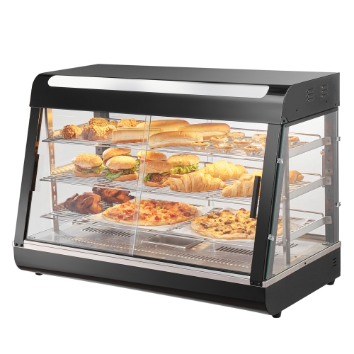 VEVOR 3-Tier Commercial Food Warmer Display,1500W Display Warmer with Light, Shelf and Temperature Display, 86℉~185℉ Steam Heating, 130L for