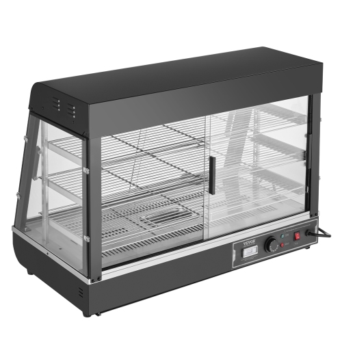VEVOR 3-Tier Commercial Food Warmer Display,1500W Display Warmer with Light, Shelf and Temperature Display, 86℉~185℉ Steam Heating, 130L for
