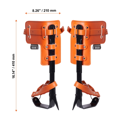 VEVOR 350lbs Load Capacity Tree Climbing Spikes Set, 1 Pair Alloy Steel Climbing Spurs with Safety Rope and Safety Harness, Tree Climbing Gear,