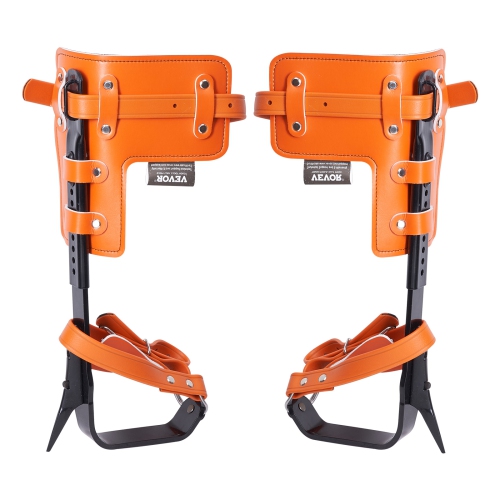 VEVOR 350lbs Load Capacity Tree Climbing Spikes Set, 1 Pair Alloy Steel Climbing Spurs with Safety Rope and Safety Harness, Tree Climbing Gear,