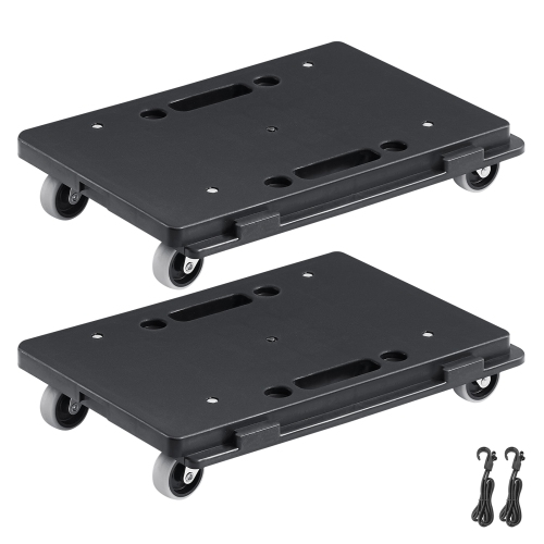 VEVOR 2 Pack Furniture Dolly, 500 lbs Capacity Each Count, with Wheels, Portable Moving Rollers 4 Wheels, Small Flat Dolly Cart with Interlocking for