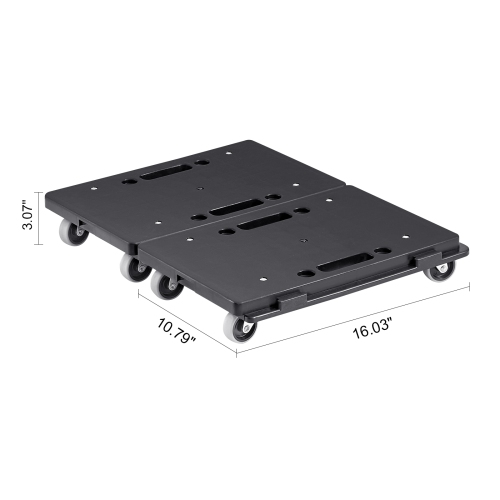 VEVOR 2 Pack Furniture Dolly, 500 lbs Capacity Each Count, with Wheels, Portable Moving Rollers 4 Wheels, Small Flat Dolly Cart with Interlocking for