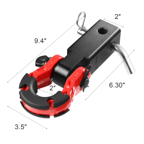 VEVOR 2" Shackle Hitch Receiver, 65900 lbs Breaking Strength, D Ring Shackle with Trailer Hitch Lock Pin, Heavy Duty Towing Accessories for Trucks,