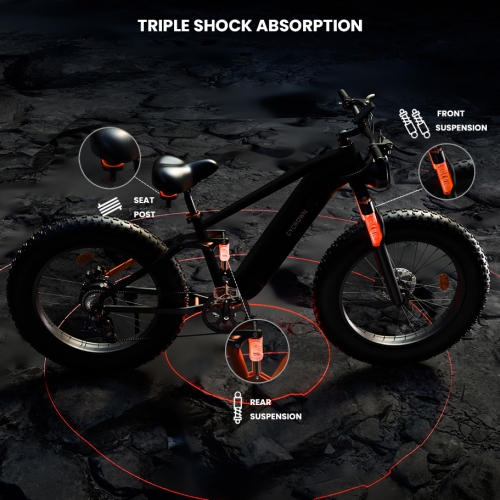 Vélo électrique à cadre bas à gros pneus CycUltra de CYCROWN - Vert jungle