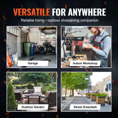 VEVOR 5700RPM Electric Chainsaw Sharpener, 140W Electric Saw Chain Blade Sharpener, Bench Chain Saw Sharpening Tool with 3 Grinding Wheels Fit 0.25"