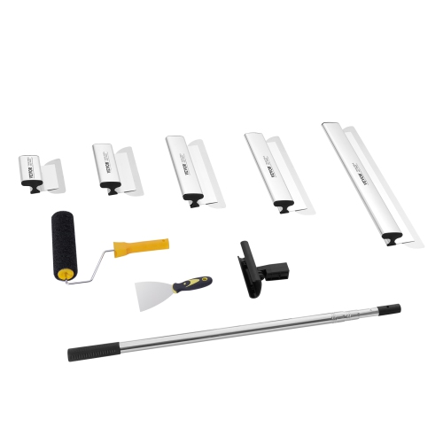 VEVOR 7/10/14/16/24 in Drywall Skimming Blade Set, Skimming Blades + 34 - 81.6 in Extension Handle Pole, Stainless Steel Knife Skim Coat Tools, for