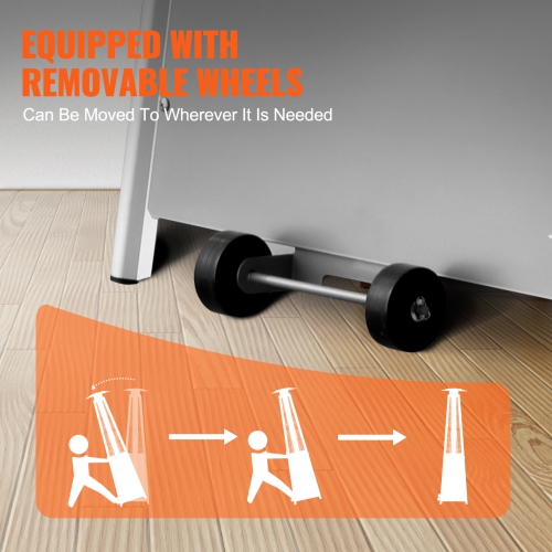 VEVOR 48000BTU Patio Heater for Outdoor Use, Pyramid Propane Heater w/Wheels, Quartz Glass Tube Outdoor Patio Flame Heater for Patio, Party,