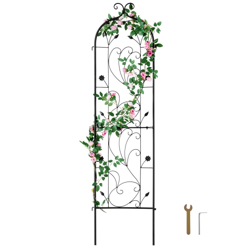 VEVOR  60 X 15 In Garden Trellis for Climbing Plants, Rustproof Metal Garden Flower Trellis, Outdoor Climbing Rose Trellis Cucumbers Support