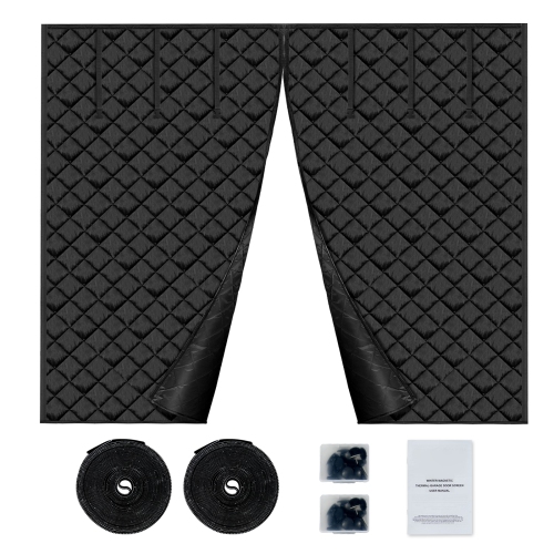 VEVOR  8X7Ft Garage Door Screen for Winter, Garage Door Insulation Kit, Magnetic Thermal Insulated Door Curtain w 300D Oxford Fabric Heavy Duty