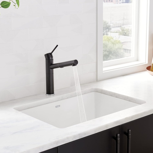 BLANCO, White 522429 Precis SILGRANIT Single Bowl Undermount Kitchen Sink