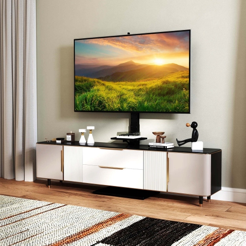 Meuble pour téléviseur sur pied avec prise de courant, haut et tablette de rangement de Costway