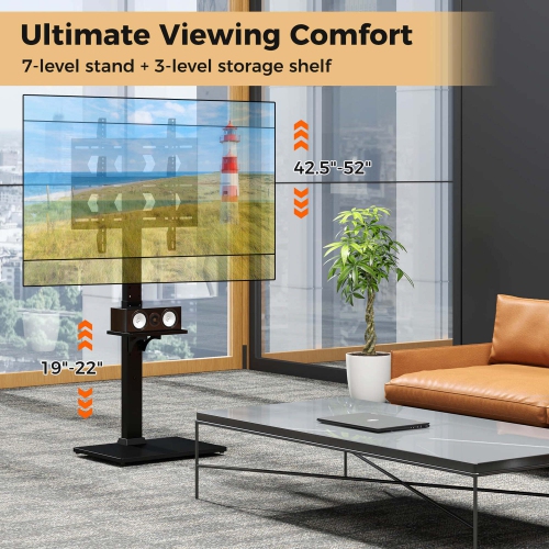 Meuble pour téléviseur sur pied avec prise de courant, haut et tablette de rangement de Costway