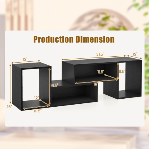 Meubles réglables pour téléviseur 2 PCS de Costway avec cubes de rangement pour téléviseurs de 55&nbsp;po ou moins, blanc/noir