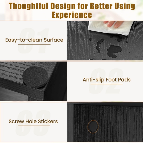 Meubles réglables pour téléviseur 2 PCS de Costway avec cubes de rangement pour téléviseurs de 55&nbsp;po ou moins, blanc/noir