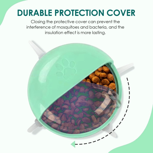 Green Silicone Puppy Feeder, Multi-Mouth Pet Milk Bowl with 4 Nipples, Bionic Silicone Nursing Self-