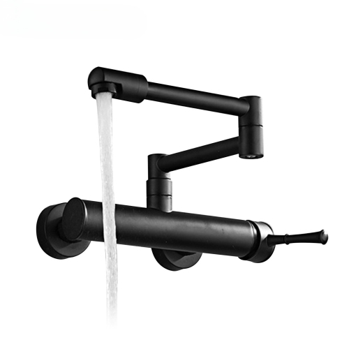 Black wall mounted kitchen faucet, telescopic folding, black wall mounted faucet, brass wall mounted