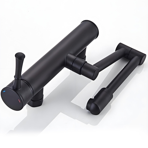 Black wall mounted kitchen faucet, telescopic folding, black wall mounted faucet, brass wall mounted