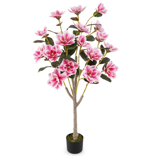 COSTWAY  1/2 PCs 51" Artificial Magnolia Tree With Elegant Peva Leaves Multi-Branch Trunks