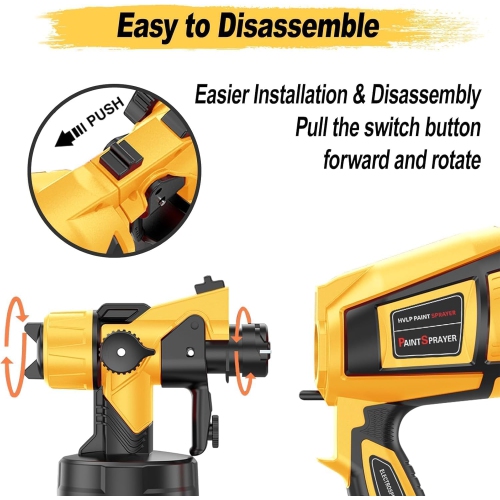 Paint Sprayer High Power Electric Spray Paint Gun with Adjustable Spray Width Knob Electric Spray Gun for Furniture Cabinets House Painting