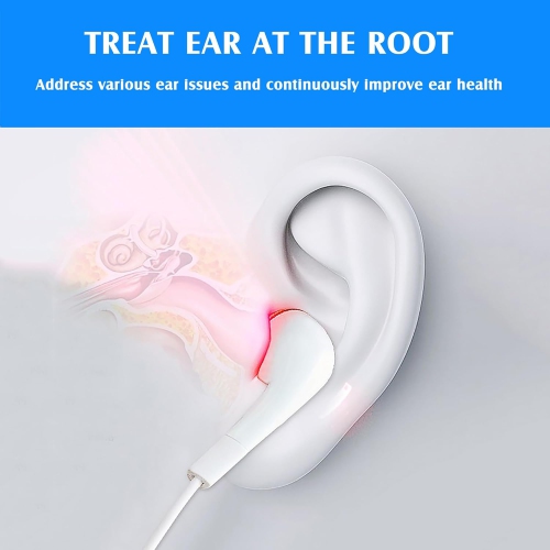 Infrared Ear Plugs for Tinnitus Red Light Lamp 650nm Tinnitus Earplugs with 5 Adjustable Modes, Red Light Therapy Tinniplug Headphones（Touch Screen)