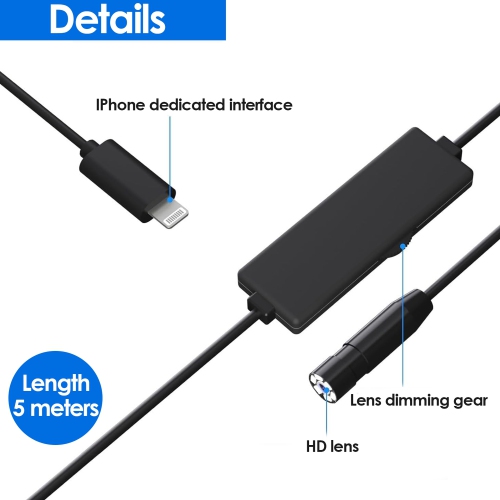 5.5MM Lens 10M Cable Inspection endoscop Android USB Endoscope Camera Led Light Borescopes Camera For PC Android Phone- Soft Cable