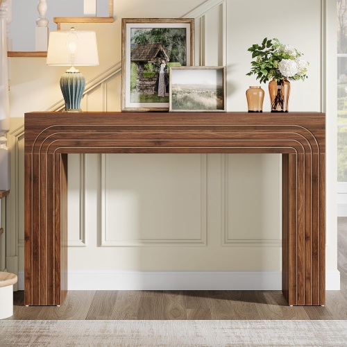 Tribesigns 55-Inch Farmhouse Console Table, Narrow Long Sofa Table Behind The Couch for Living Room, Hallway, Foyer, Walnut Brown