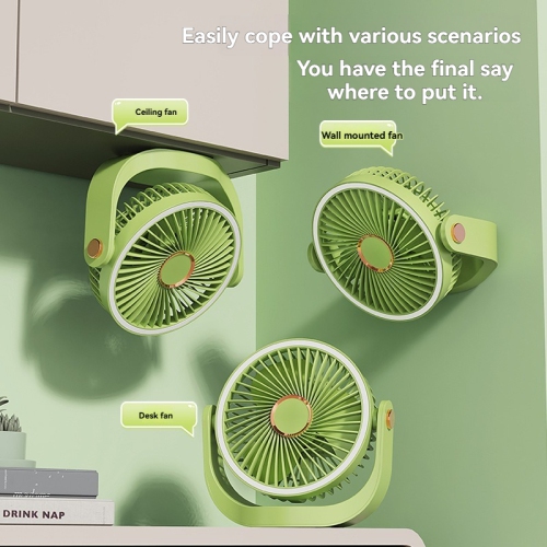 [Alimentation à deux modes] Ventilateur de bureau rotatif à 360° | Conversion de fréquence à cinq vitesses + veilleuse à trois couleurs | Chargement