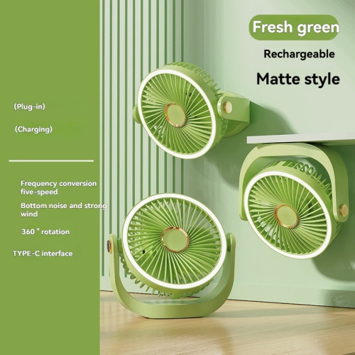 Ventilateur à fréquence variable à 360° à deux modes|Réglage à cinq vitesses|Recharge rapide de type C|Énergie éolienne silencieuse|Double usage au