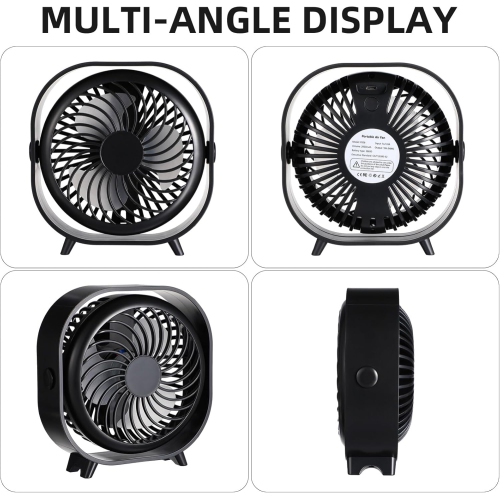 Ventilateur portatif ultra-silencieux|Moteur c.c. importé|Réglage à trois vitesses|25 dB faible bruit|Autonomie de 8 heures|Batterie