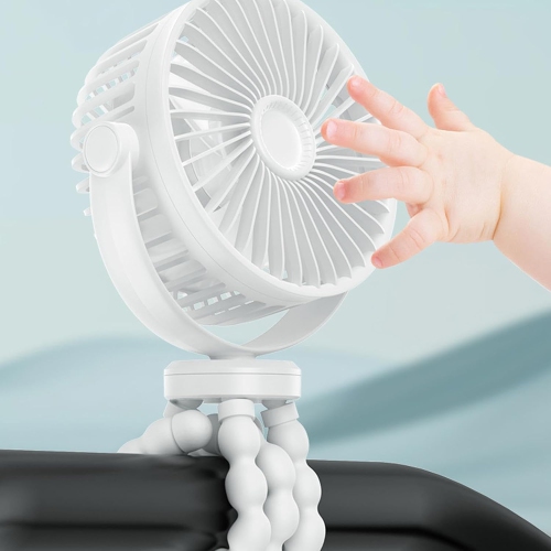 Ventilador de clip de 3600 mAh : ajustable a 720°, silencioso, alimentación por USB, tres velocidades, batería de larga duración, apto para