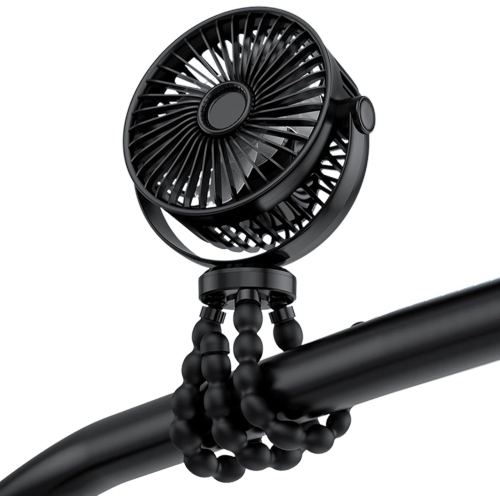 Ventilador con clip de 3600&nbsp;mAh&nbsp;: ajustable a 720°, silencioso, alimentación por USB, batería de larga duración, apto para bebés, viajes y
