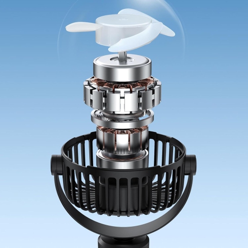 Ventilador con clip de 3600 mAh : ajustable a 720°, silencioso, alimentación por USB, batería de larga duración, apto para bebés, viajes y