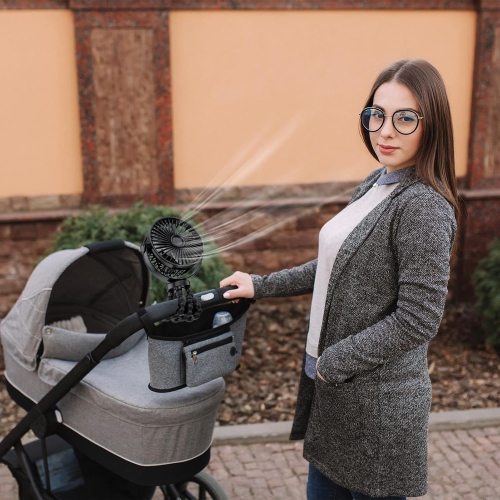 Ventilador con clip de 3600 mAh : ajustable a 720°, silencioso, alimentación por USB, batería de larga duración, apto para bebés, viajes y