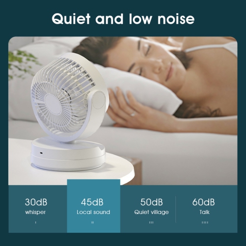 Ventilateur de circulation de bureau USB couleur café lait | Moteur sans balais ultra-silencieux | 4000 mAh longue autonomie de batterie