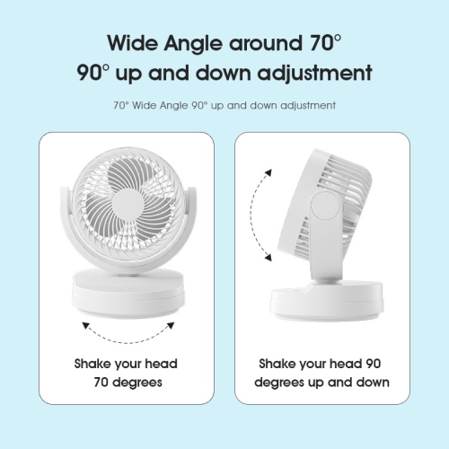 Milk coffee color USB desktop circulation fan | Brushless motor ultra-quiet | 4000mAh long battery life 12h | 3-speed turbo wind