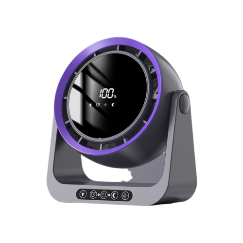 Dark Gray Smart Remote Control Circulation Fan Plug-in/Charging Dual Modes|5 Wind Speeds + Sleep Wind|90° Up and Down Adjustment|4H