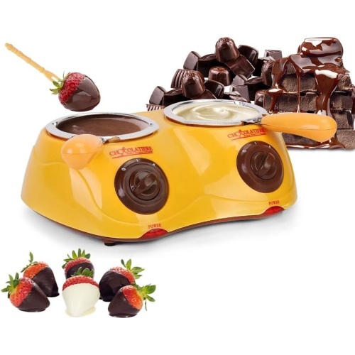 Olla eléctrica para derretir chocolat con control de temperatura dual y 20 accesorios se puede utilizar para postres caseros, fiestas y
