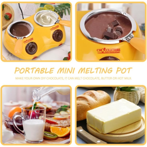 Olla eléctrica para derretir chocolat con control de temperatura dual y 20 accesorios se puede utilizar para postres caseros, fiestas y