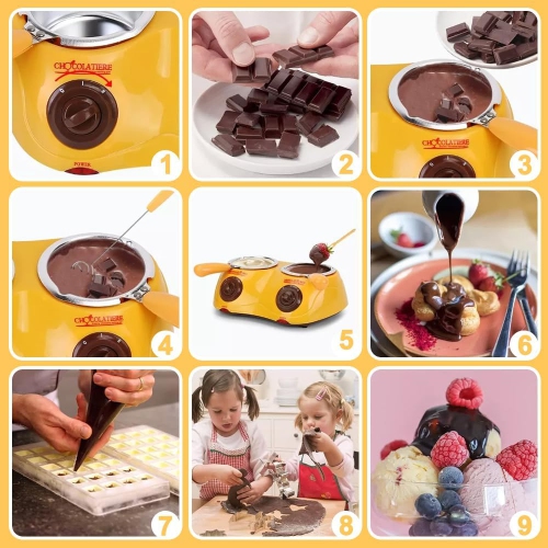 Olla eléctrica para derretir chocolat con control de temperatura dual y 20 accesorios se puede utilizar para postres caseros, fiestas y